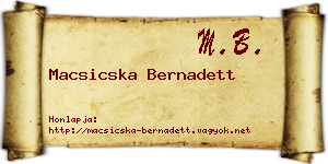 Macsicska Bernadett névjegykártya
